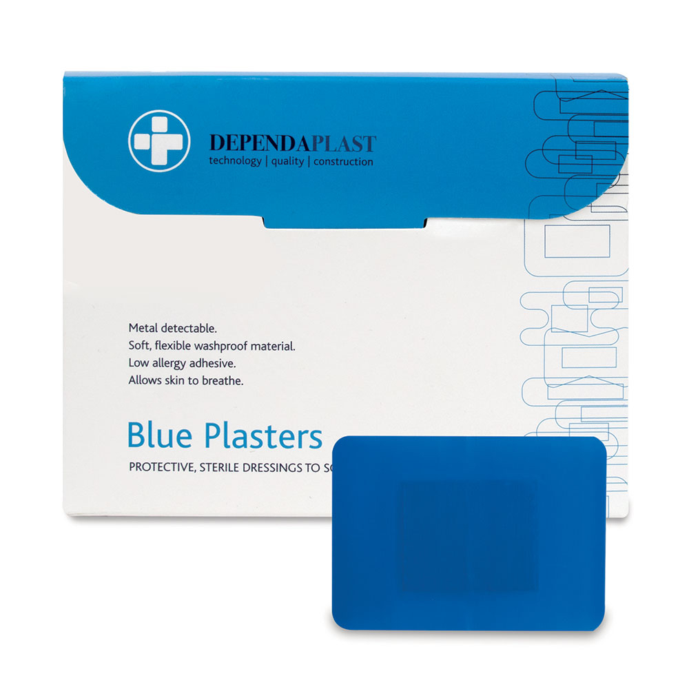 Dependaplast Blue Food Area 7.5cm x 5cm Box of 50