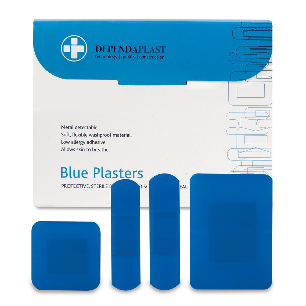 Dependaplast Blue Food Area Assotd Box of 100