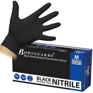 black medical gloves