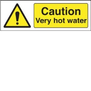 Caution Very Hot Water Sign - 30 x 10cm.F90446