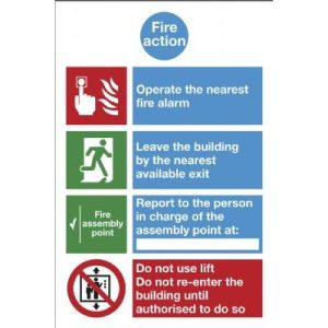 Fire Action Notice Photoluminescent Signs - 2F90453