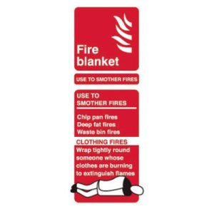 Fire Blanket Sign -7.5 x 20cm . Made from self adhesive vinyl from St. John Ambulance .F90497