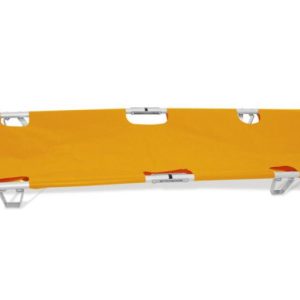 Four fold stretcher with two orange quick-release restraints Spencer ITALYST00122 A