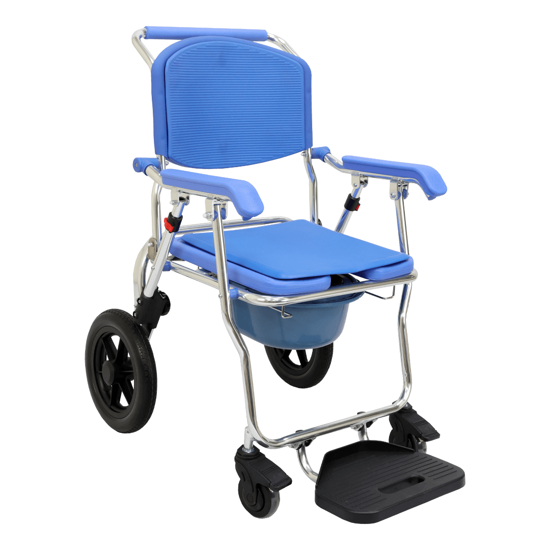 FOLDABLE COMMODE WHEELCHAIR